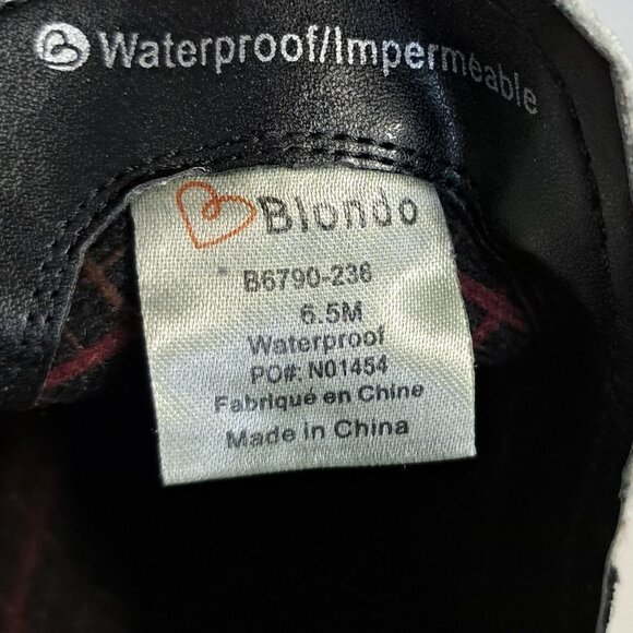 Blondo Eliza Black Gray Snakeskin Leather Waterproof Ankle Booties Size 6.5M - Picture 7 of 9